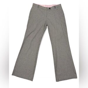 Y2K micro black and white houndstooth flare leg trousers